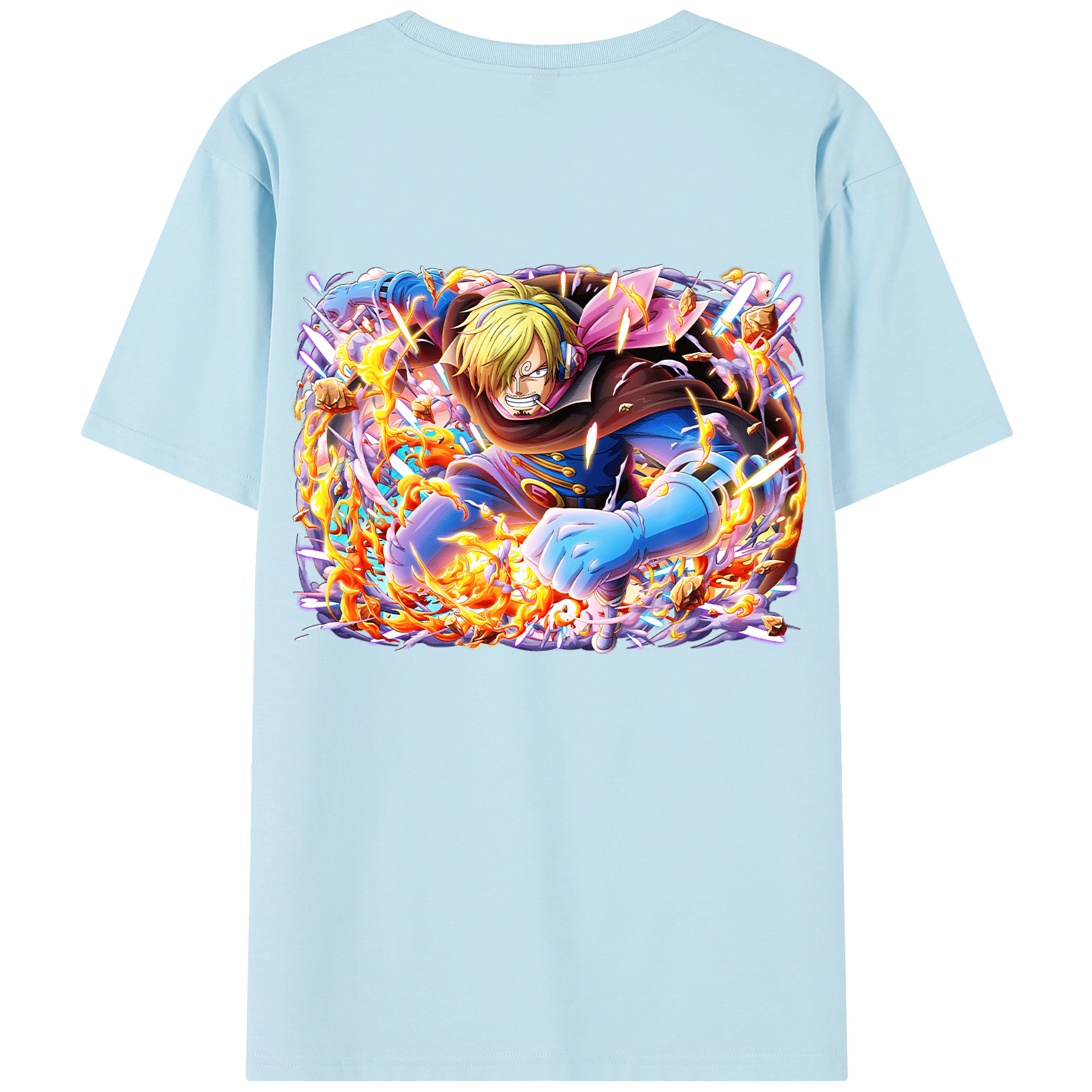 ワンピース サンジ ONE PIECE Sanji 綿100％半袖Tシャツ（背面プリント）